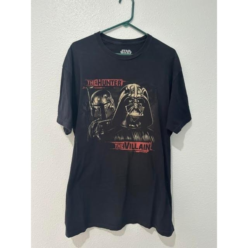 Star Wars Mens 2X Darth Vader Boba Fett The Hunter The Villain Graphic T-Shirt